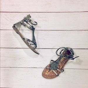 Sam Edelman Gray/Silver Gladiator Sandals size 7
